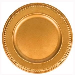MATTE BRONZE / ANTIQUE GOLD 13” DECORATIVE ACRYLIC CHARGER PLATE 12 PC SET — NEW
